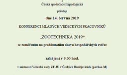 Pozvánka na konferenci "Zootechnika 2019"